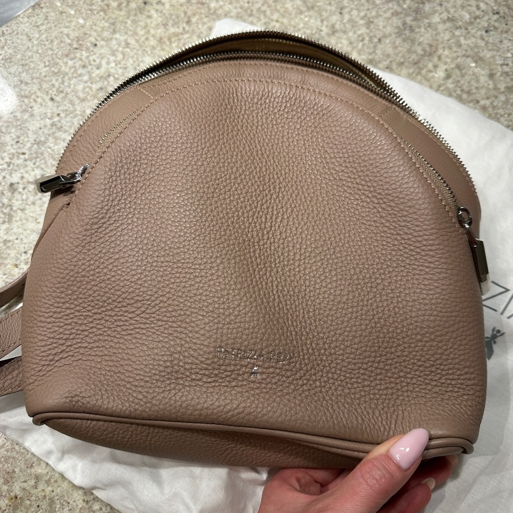 Patrizia Pepe Taupe Leather Backpack